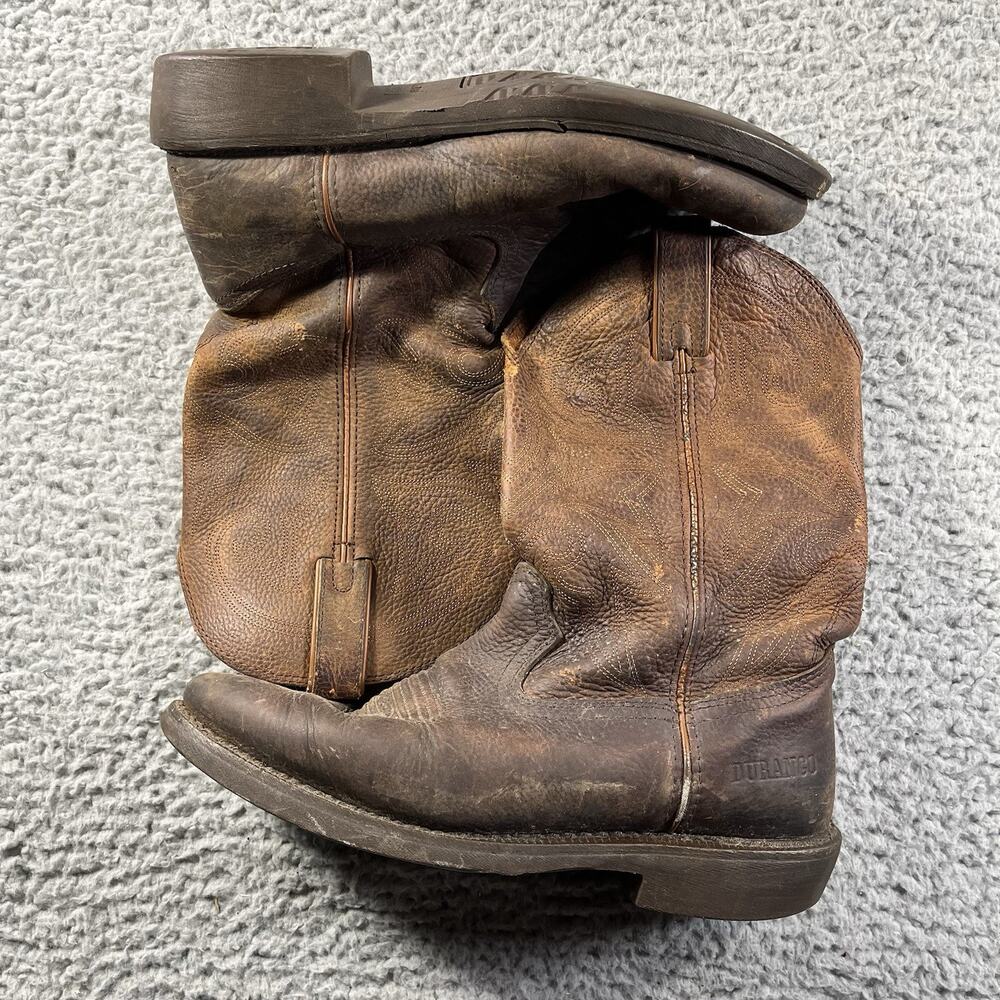 Durango DB002 Brown Leather 12" Western Cowboy Work Boots Men's 10.5 M
